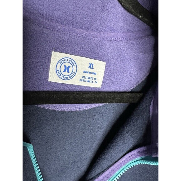 Hurley Sweater Mens Size XL Quarter Zip Pullover Color Block Fleece Top Nirvana - Picture 5 of 6